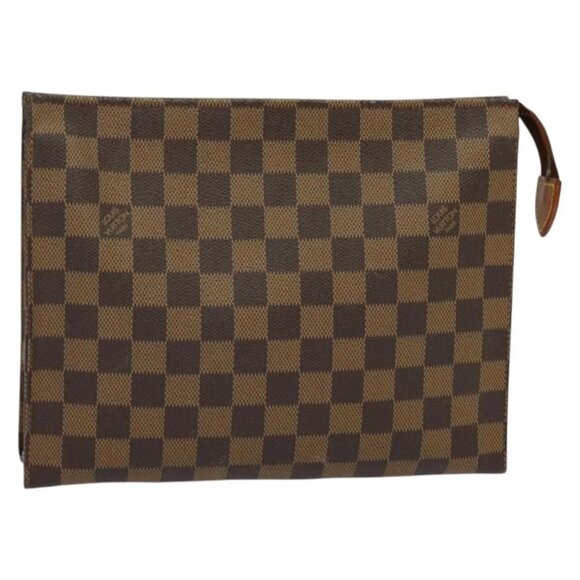 LOUIS VUITTON Damier Ebene Posh Toilette 26 Pouch N47543 LV Auth 135474 - Picture 1 of 15